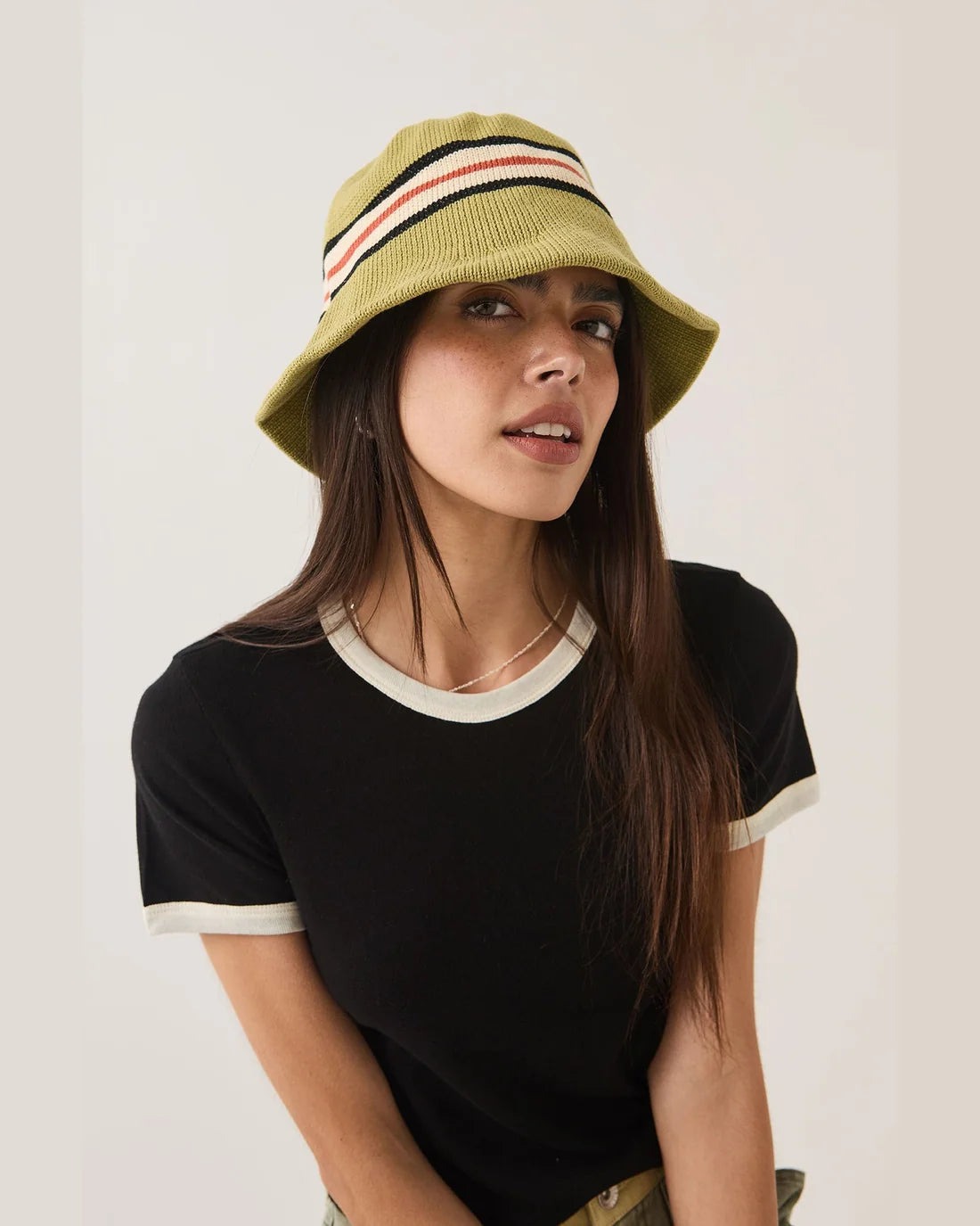 BRIXTON REDDING KNIT PACKABLE HAT - GREEN MULTI STRIPE