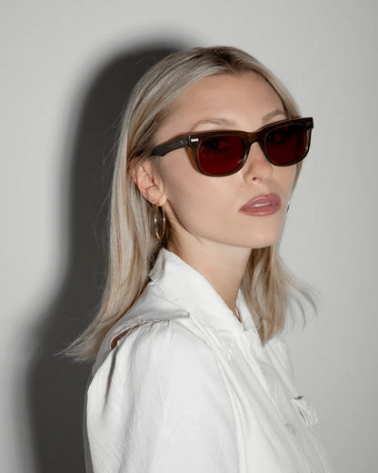DECADE eyewear MELVIN 80s CRYSTAL OLIVE / BROWN