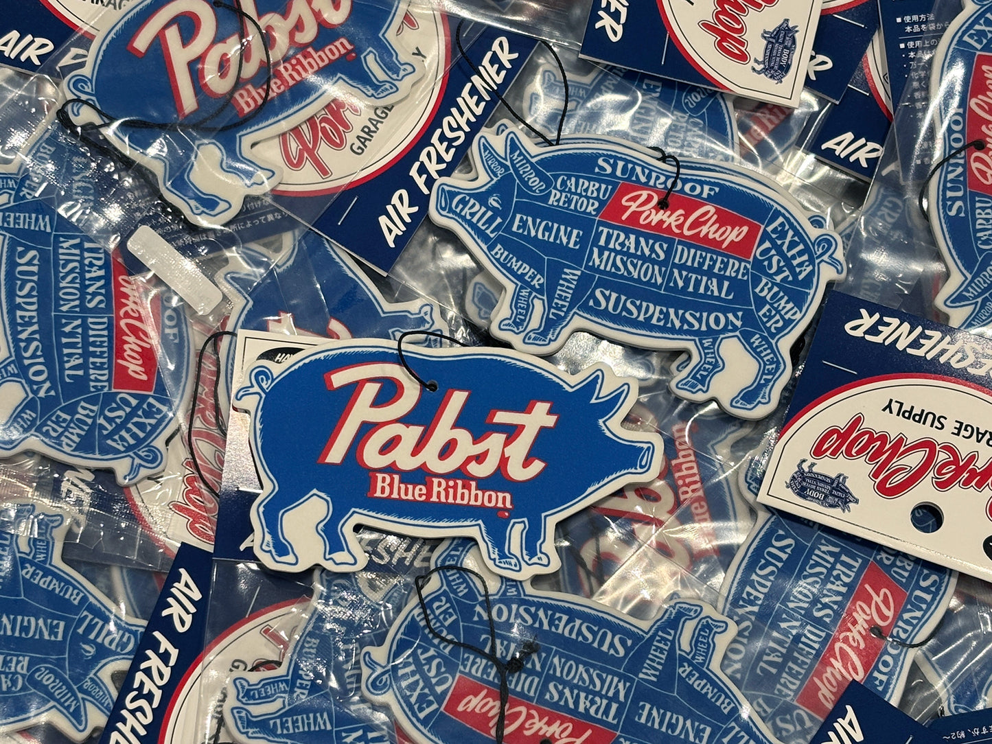 PORKCHOP GARAGE SUPPLY AIR FRESHENER / Pabst Blue Ribbon　ポークチョップガレージサプライｘパブストブルーリボン　エアフレッシュナー