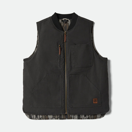 BRIXTON BUILDERS ABRAHAM REV VEST - BARK CAMO