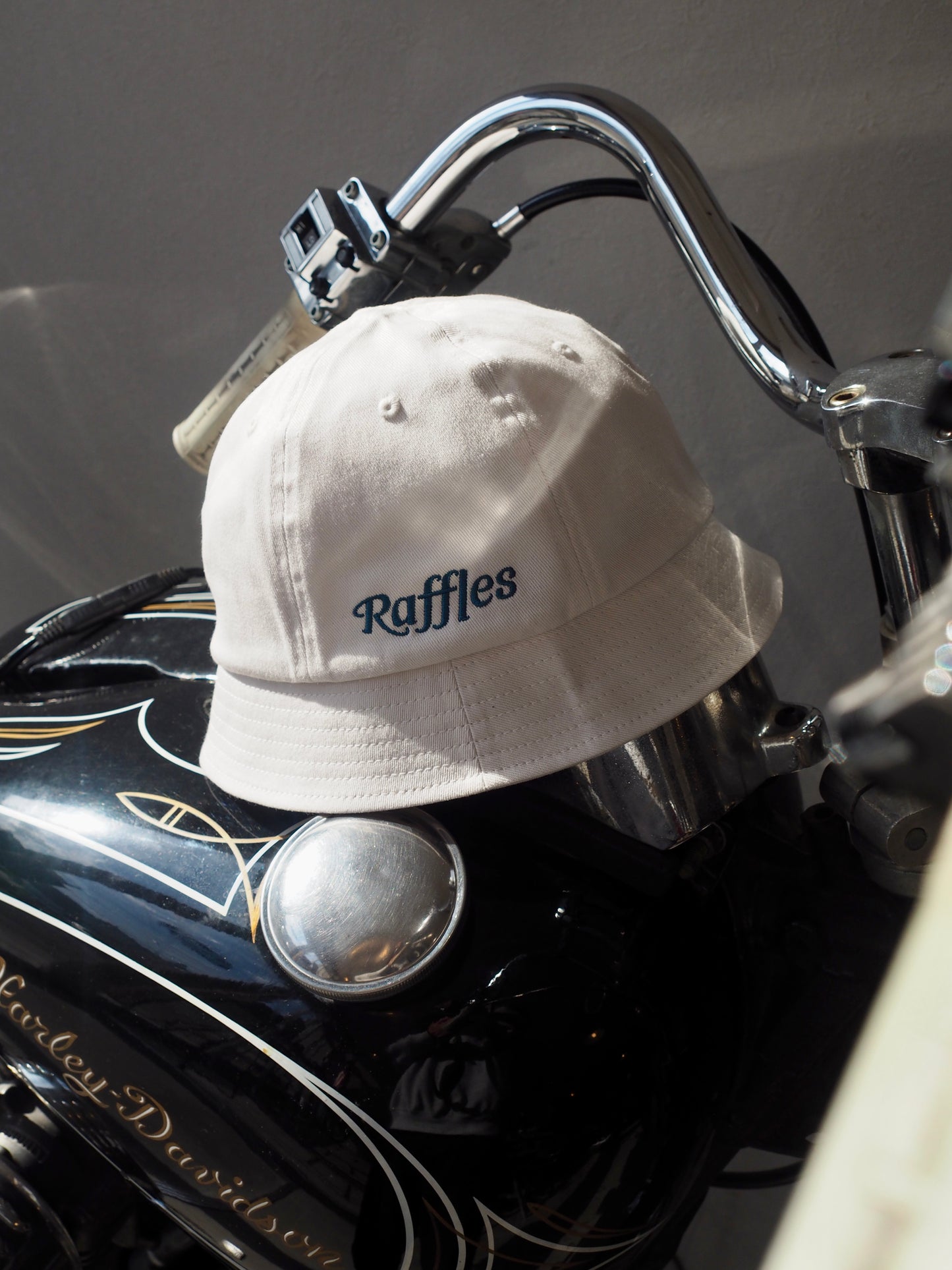 Raffles logo short brim ball hat
