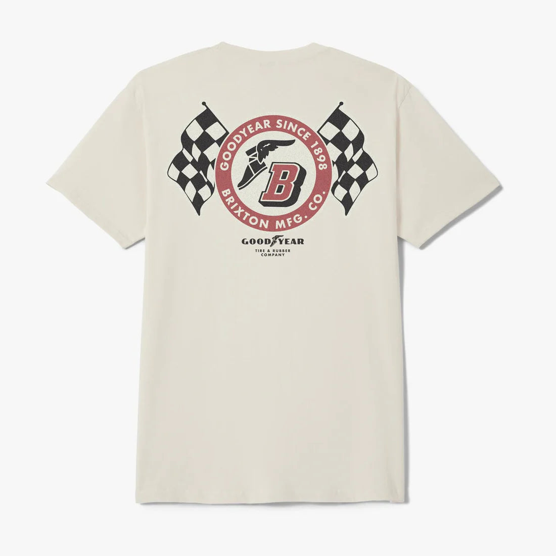 BRIXTON GOODYEAR SPEEDWAY S/S STD -CREAM ブリクストン グッドイヤー スピードウェイ ショートスリーブTシャツ