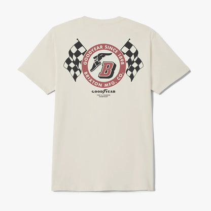 BRIXTON GOODYEAR SPEEDWAY S/S STD -CREAM ブリクストン グッドイヤー スピードウェイ ショートスリーブTシャツ