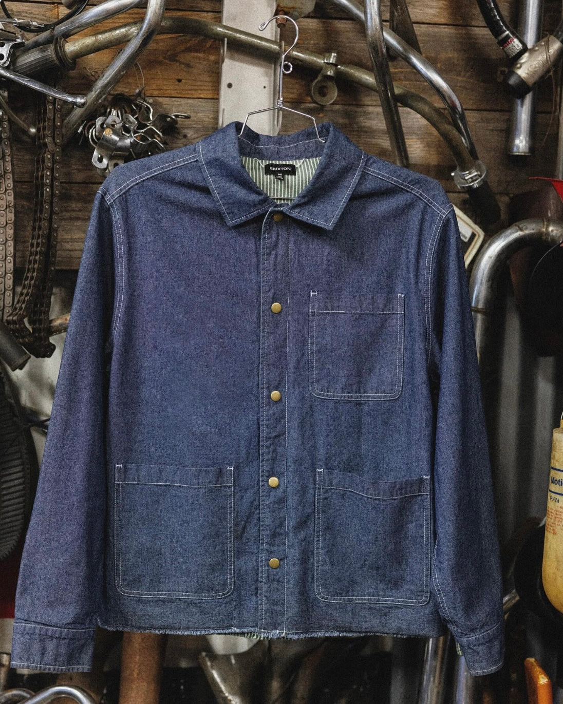 BRIXTON ASSEMBLY REVERSIBLE CHORE JACKET-INDIGO/PINE NEEDLE/WHITECAP　ブリクストン　アッセンブリー　リバーシブル　チョアジャケット　デニム