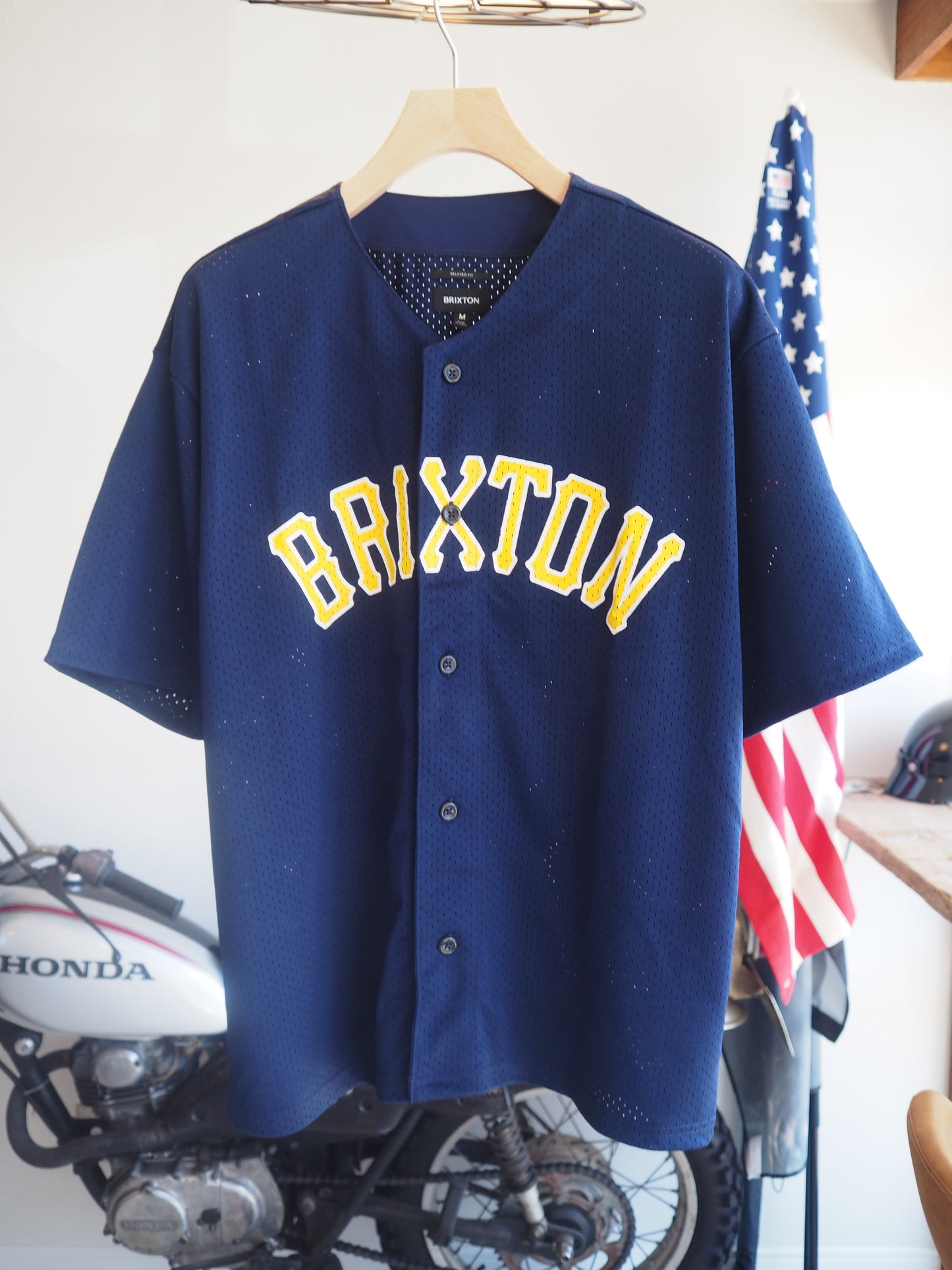 BRIXTON THE BRIXTON MESH BASEBALL JERSEY - WASHED NAVY ブリクストン メッシュベースボールジャージ