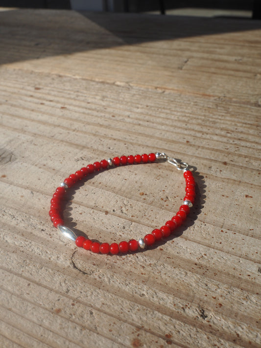 STAMP WORKS Glass Beads Bracelet SILVER925 スタンプワークス ガラスビーズブレスレット アンティークビーズ シルバー925