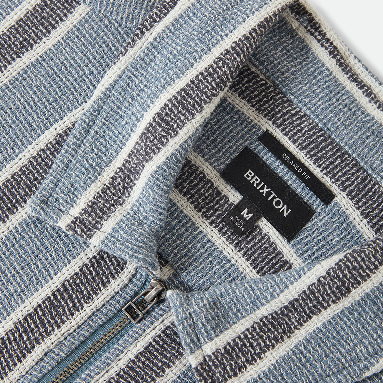 BRIXTON THE DEXTER TEXTURED STRIPE S/S WVN BLACK/DUSTY BLUE ブリクストン デクスターテクスチャードストライプ ショートスリーブシャツ