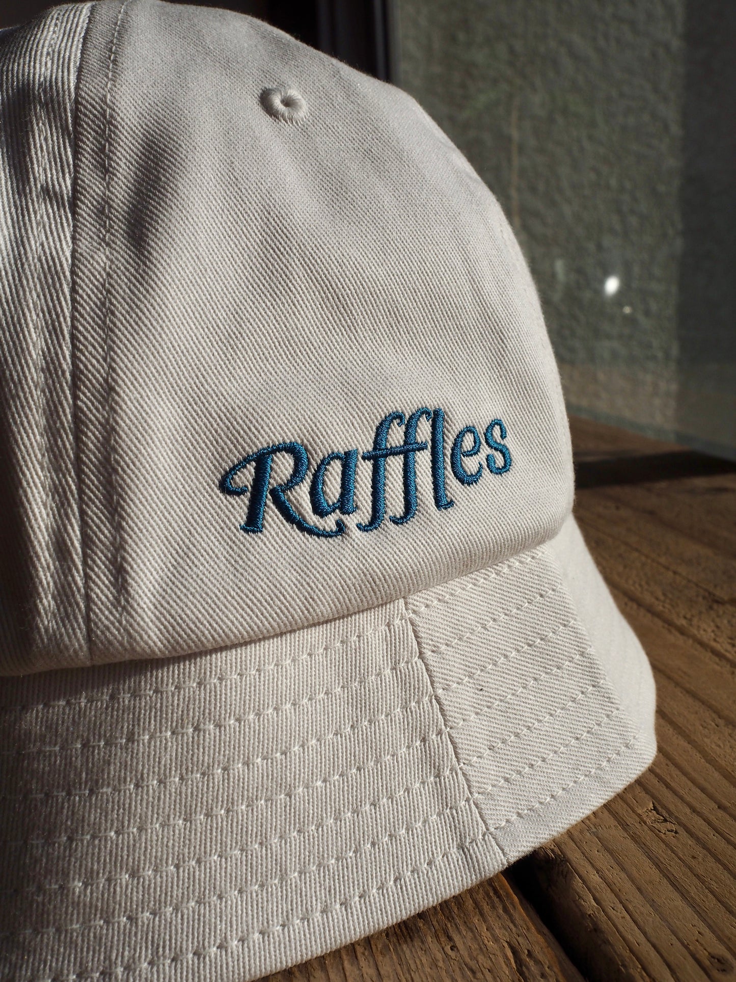 Raffles logo short brim ball hat