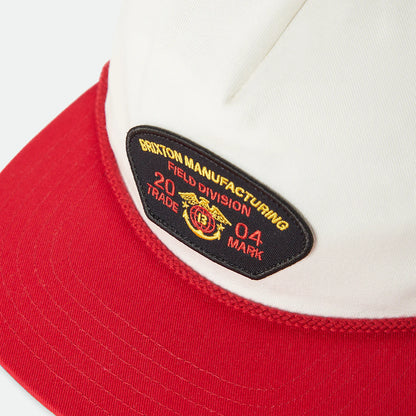 BRIXTON DIVISION NP MP SNAPBACK OFF WHITE/RED ブリクストンディビジョン スナップバックキャップ