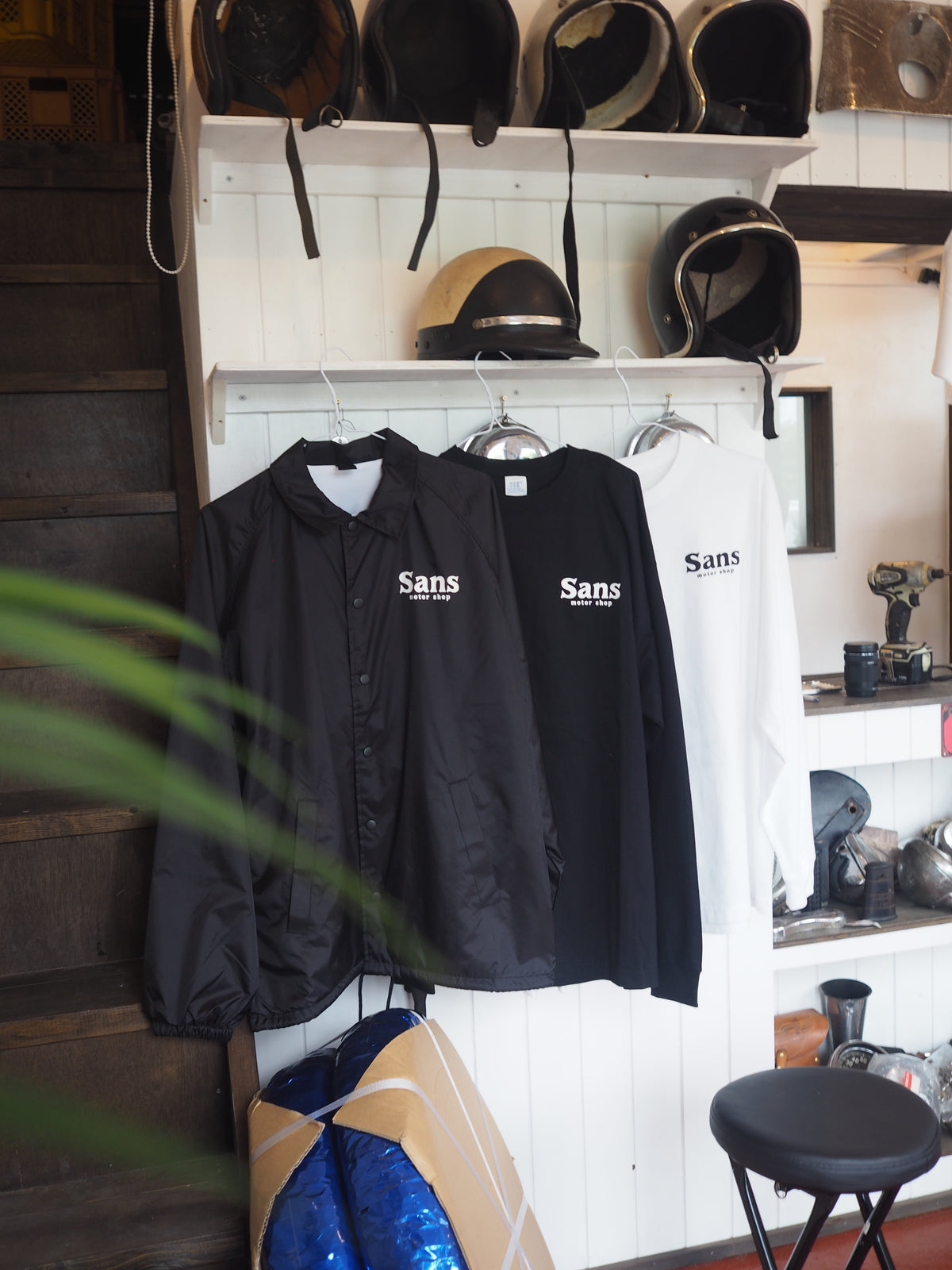 Sans motor shop original graphic long sleeve TEE