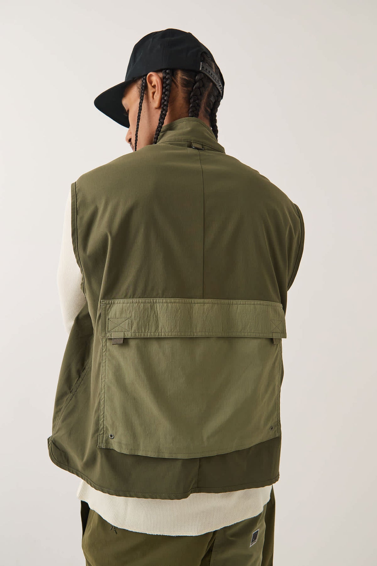 BRIXTON JOURNEY UTILITY VEST Dark Olive / Olive Surplus