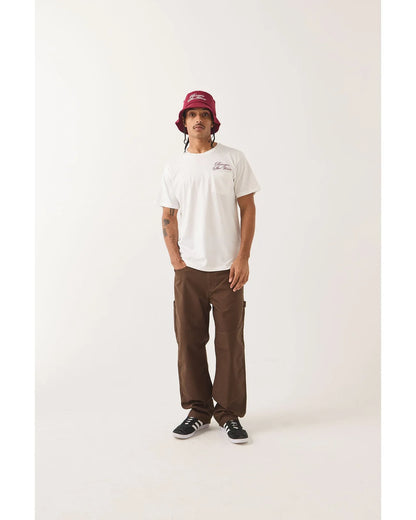 BRIXTON BURGER SHE WROTE POCKET TEE - WHITE