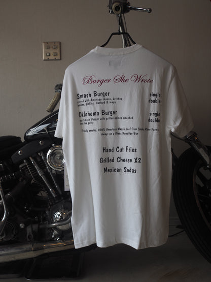 BRIXTON BURGER SHE WROTE POCKET TEE - WHITE