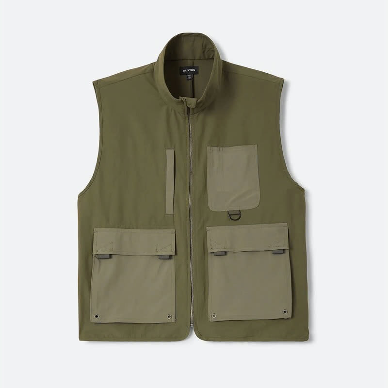 BRIXTON JOURNEY UTILITY VEST Dark Olive / Olive Surplus