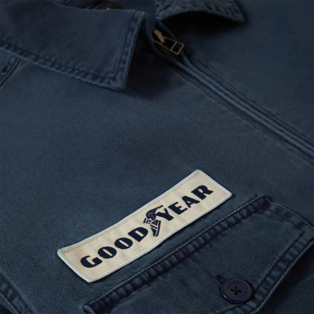 BRIXTON GOODYEAR TRADEMARK LIGHTWEIGHT GARAGE JACKET WASHED NAVY ブリクストン グッドイヤー トレードマークガレージジャケット