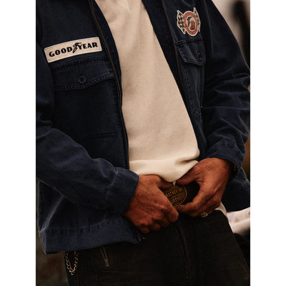 BRIXTON GOODYEAR TRADEMARK LIGHTWEIGHT GARAGE JACKET WASHED NAVY ブリクストン グッドイヤー トレードマークガレージジャケット