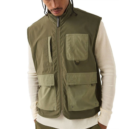 BRIXTON JOURNEY UTILITY VEST Dark Olive / Olive Surplus
