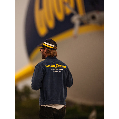 BRIXTON GOODYEAR TRADEMARK LIGHTWEIGHT GARAGE JACKET WASHED NAVY ブリクストン グッドイヤー トレードマークガレージジャケット