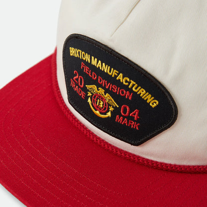 BRIXTON DIVISION NP MP SNAPBACK OFF WHITE/RED ブリクストンディビジョン スナップバックキャップ
