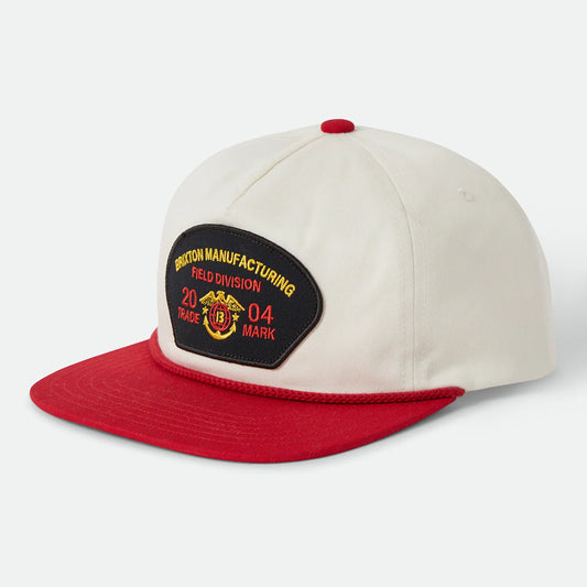 BRIXTON DIVISION NP MP SNAPBACK OFF WHITE/RED ブリクストンディビジョン スナップバックキャップ