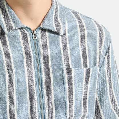 BRIXTON THE DEXTER TEXTURED STRIPE S/S WVN BLACK/DUSTY BLUE ブリクストン デクスターテクスチャードストライプ ショートスリーブシャツ
