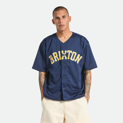 BRIXTON THE BRIXTON MESH BASEBALL JERSEY - WASHED NAVY ブリクストン メッシュベースボールジャージ
