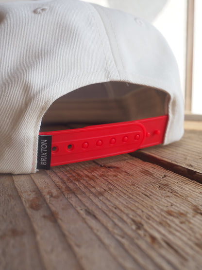 BRIXTON DIVISION NP MP SNAPBACK OFF WHITE/RED ブリクストンディビジョン スナップバックキャップ