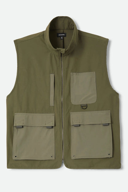 BRIXTON JOURNEY UTILITY VEST Dark Olive / Olive Surplus