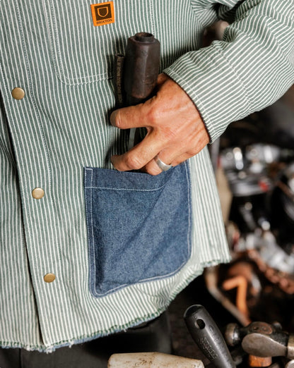 BRIXTON ASSEMBLY REVERSIBLE CHORE JACKET-INDIGO/PINE NEEDLE/WHITECAP　ブリクストン　アッセンブリー　リバーシブル　チョアジャケット　デニム