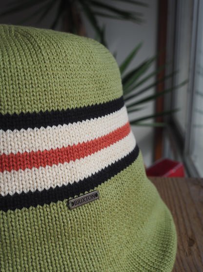 BRIXTON REDDING KNIT PACKABLE HAT - GREEN MULTI STRIPE