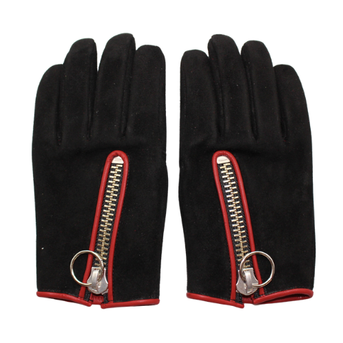 powwow the gauntlet TYPE-TERRY Roughout Leather Black/Red パウワウ ガントレッド グローブ テリー ラフアウトレザー ブラック/レッド