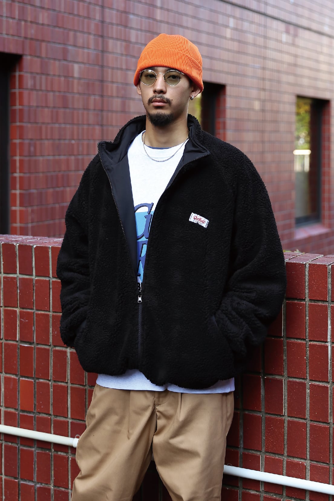 CUTRATE LOGO EMBROIDERY REVERSIBLE BOA JACKET　カットレイト　ロゴリバーシブルボアジャケット
