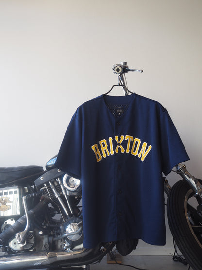 BRIXTON THE BRIXTON MESH BASEBALL JERSEY - WASHED NAVY ブリクストン メッシュベースボールジャージ