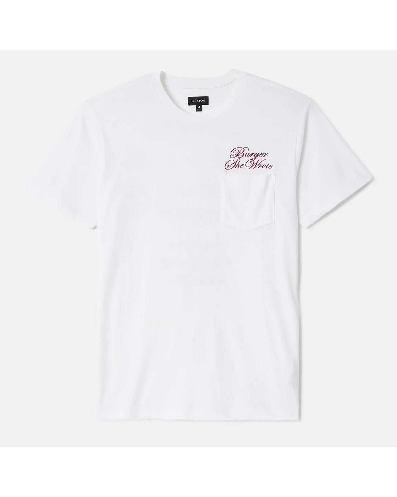 BRIXTON BURGER SHE WROTE POCKET TEE - WHITE