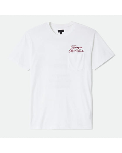 BRIXTON BURGER SHE WROTE POCKET TEE - WHITE