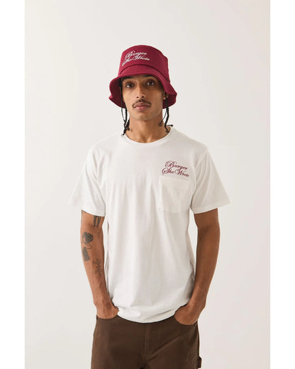 BRIXTON BURGER SHE WROTE POCKET TEE - WHITE