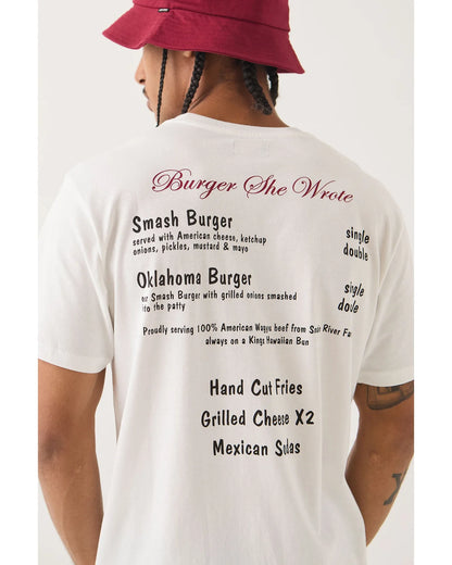 BRIXTON BURGER SHE WROTE POCKET TEE - WHITE