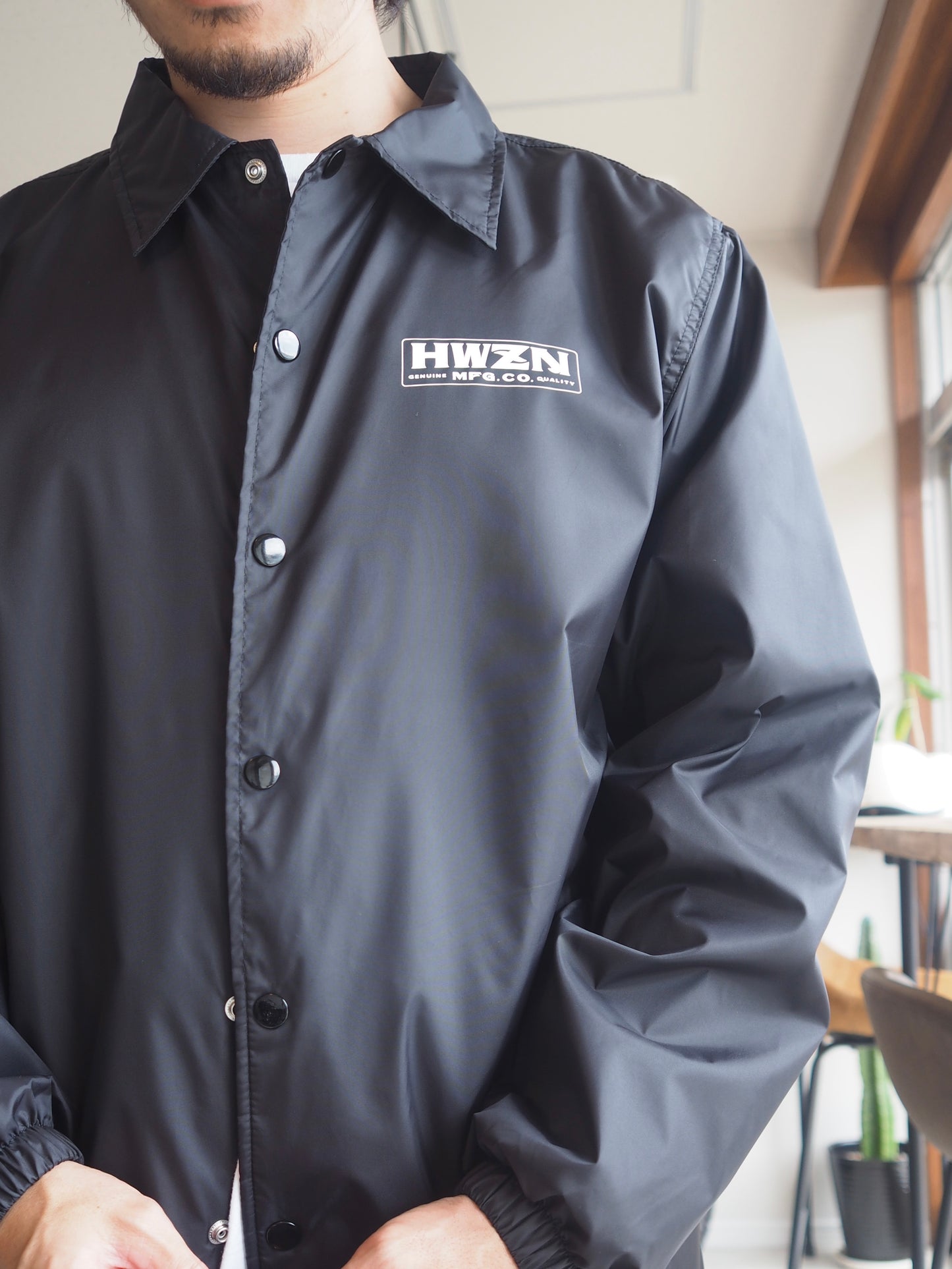 HWZN × Raffles double name coach jacket　ハウゼンｘラッフルズ　コーチジャケット