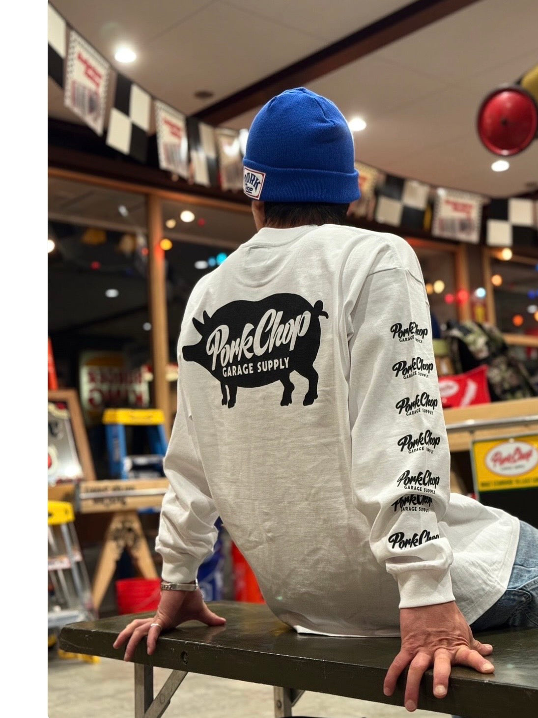 PORKCHOP GARAGE SUPPLY SCRIPT PORK L/S TEE ポークチョップガレージ