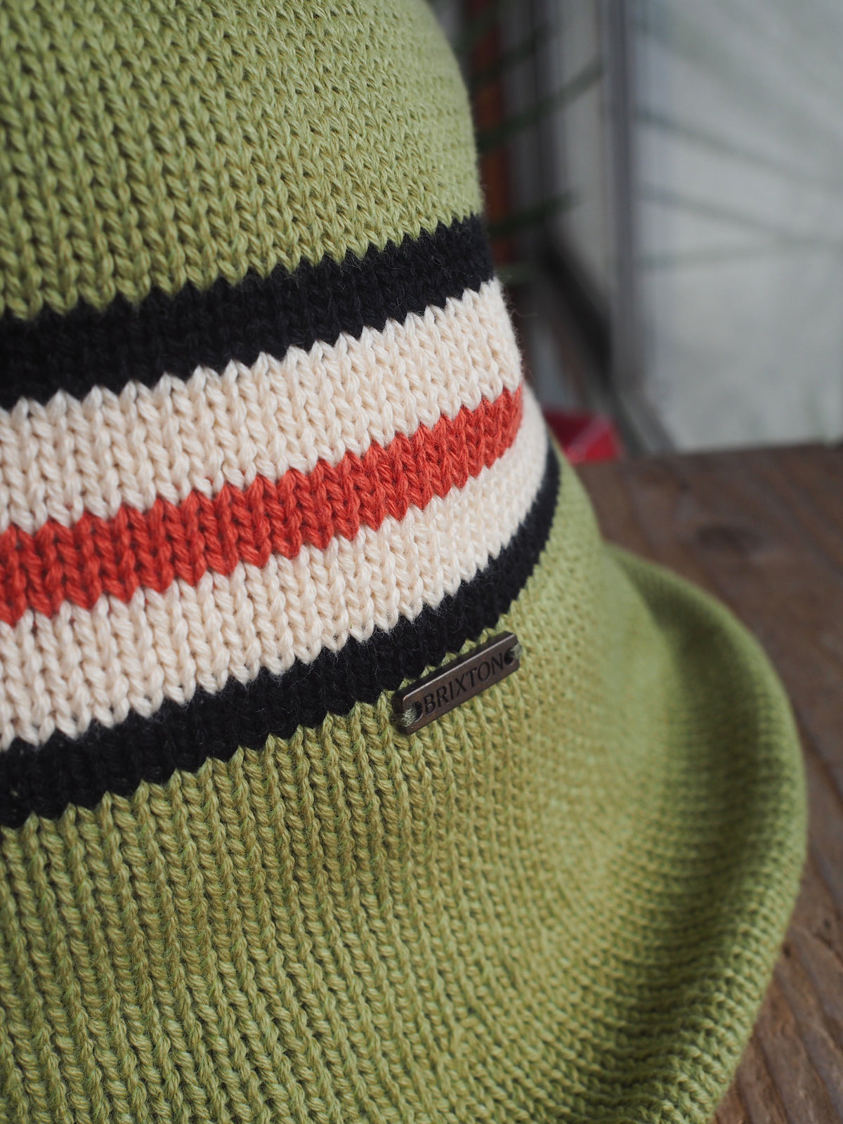 BRIXTON REDDING KNIT PACKABLE HAT - GREEN MULTI STRIPE