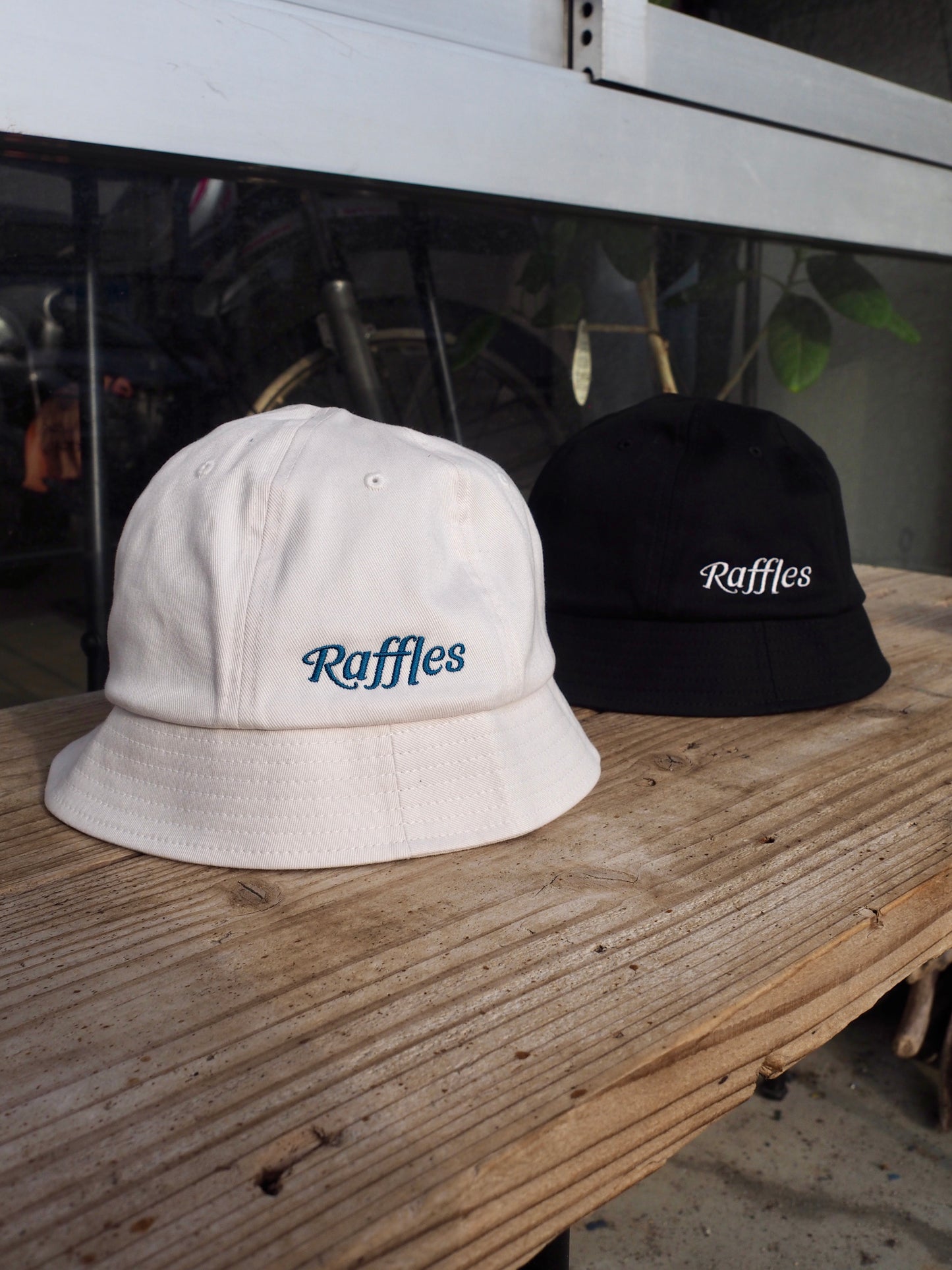 Raffles logo short brim ball hat
