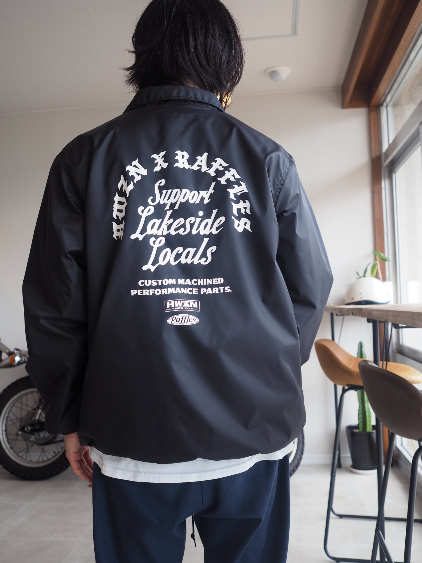 HWZN × Raffles double name coach jacket　ハウゼンｘラッフルズ　コーチジャケット