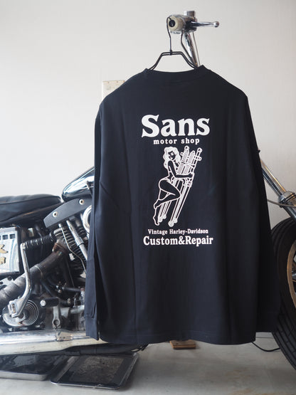 Sans motor shop original graphic long sleeve TEE