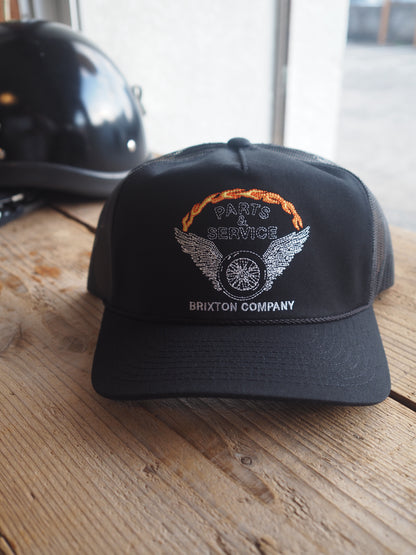 BRIXTON LEEWAY MP TRUCKER HAT - BLACK/BLACK ブリクストン リーウェイ トラッカーキャップ