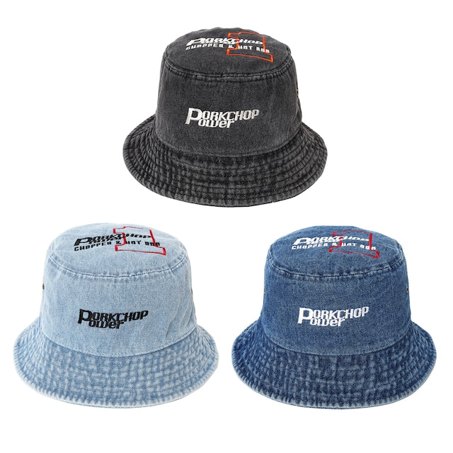 PORKCHOP GARAGE SUPPLY P POWER DENIM BUCKET HAT