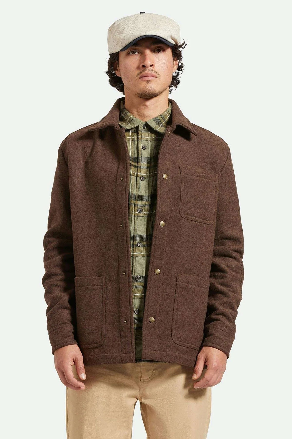 BRIXTON SHOP CHORE COAT-HEATHER PINECONE BROWN