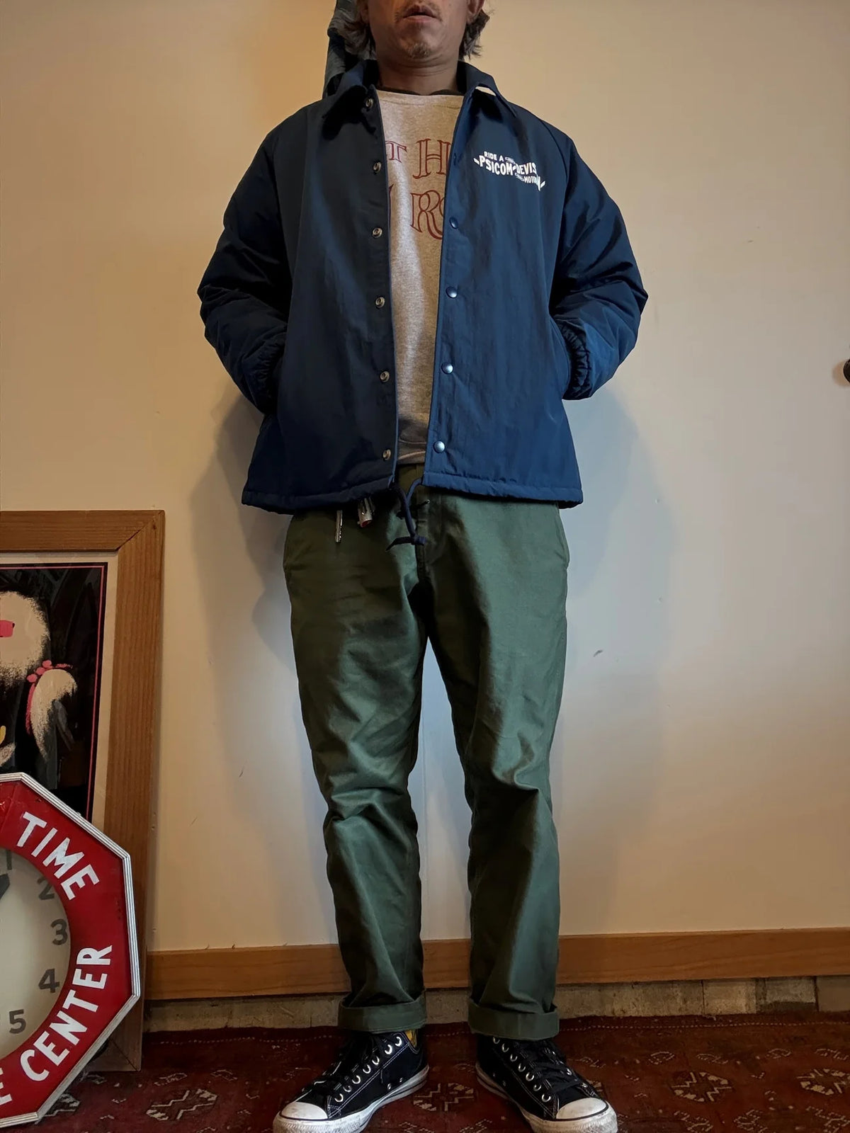 PSICOM サイコム　ブラックデニム　tivoli surf shop Psicom tivoLi surf shop 2025 BOA COACH JACKET サイコム チボリ