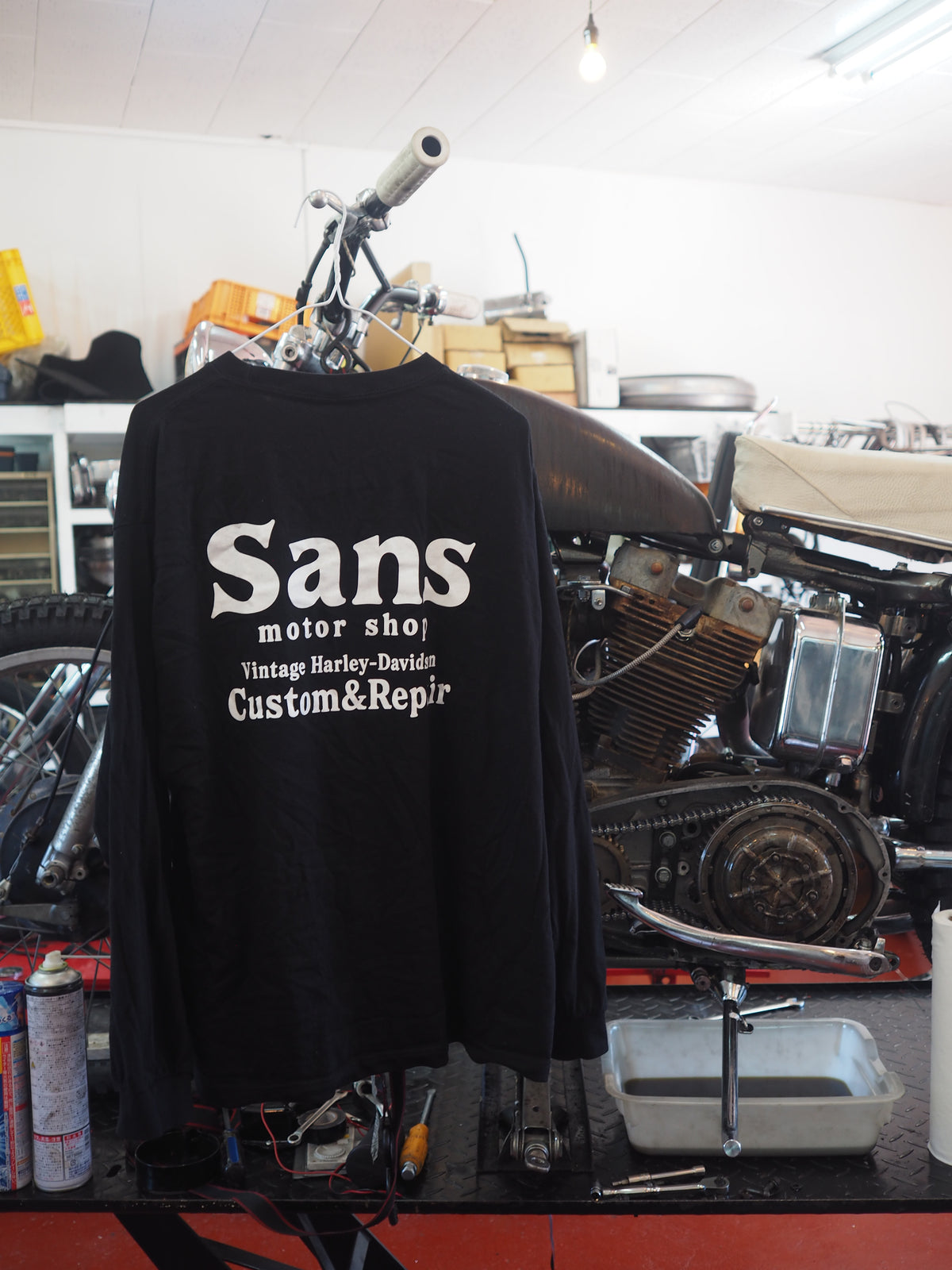 Sans motor shop original logo long sleeve TEE