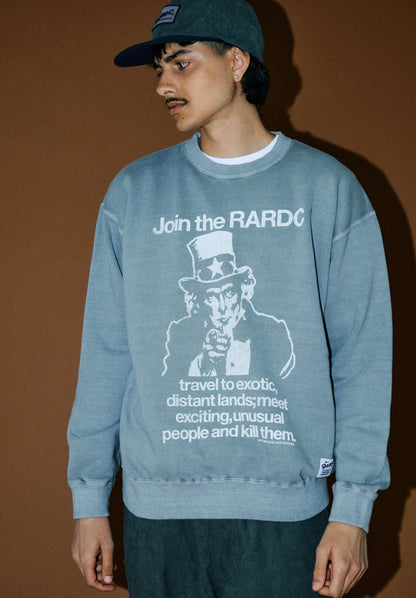 ROUGH AND RUGGED DESIGN CREW SWEAT PIGMENT GRAY / BLACK