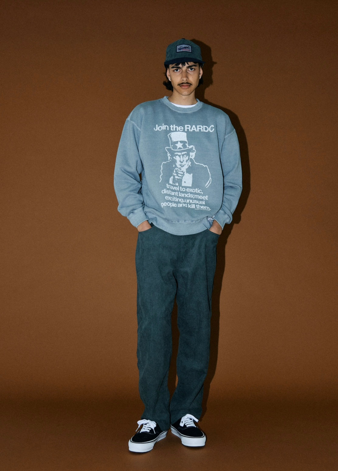 ROUGH AND RUGGED DESIGN CREW SWEAT PIGMENT GRAY / BLACK